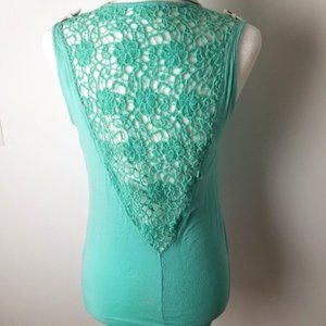 Cute Crochet Woven Embroidered Top S